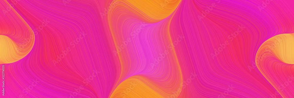 Poster moving designed horizontal header with deep pink, coral and sandy brown colors. fluid curved lines with dynamic flowing waves and curves