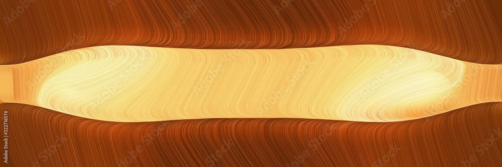 Poster decorative header with saddle brown, khaki and coffee colors. fluid curved lines with dynamic flowing waves and curves