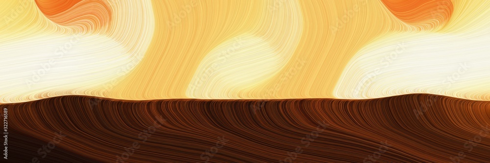 Poster artistic horizontal header with skin, khaki and very dark red colors. fluid curved lines with dynamic flowing waves and curves