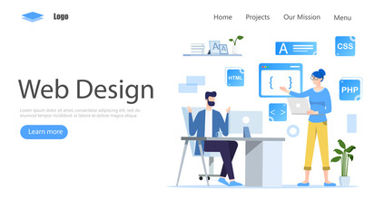 Web Design Vector Illustration Concept, Suitable for web landing page, ui, mobile app, editorial design, flyer, banner, and other related occasion