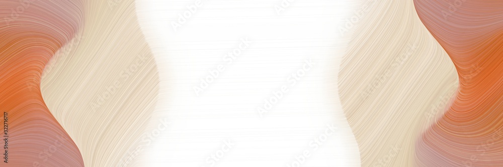 Poster surreal designed horizontal banner with bisque, wheat and bronze colors. fluid curved flowing waves and curves