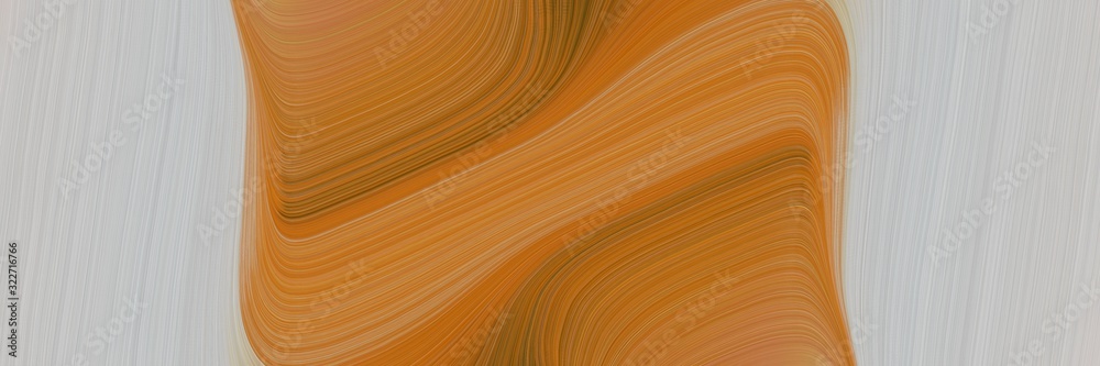 Poster moving header design with silver, coffee and dark khaki colors. fluid curved flowing waves and curves