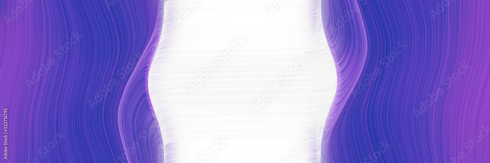 Poster dynamic designed horizontal banner with slate blue, white smoke and medium purple colors. fluid curved lines with dynamic flowing waves and curves