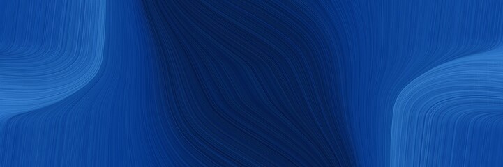 moving banner with midnight blue, strong blue and very dark blue colors. fluid curved flowing waves and curves