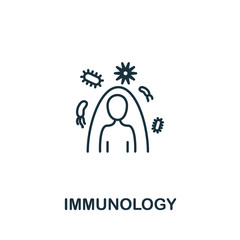 Immunology icon from medical collection. Simple line element Immunology symbol for templates, web design and infographics