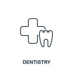 Obraz premium Dentistry icon from medical collection. Simple line element Dentistry symbol for templates, web design and infographics