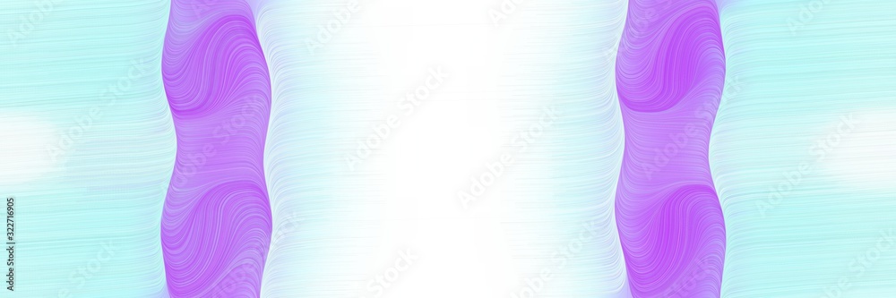 Poster decorative horizontal header with light cyan, orchid and light pastel purple colors. fluid curved li