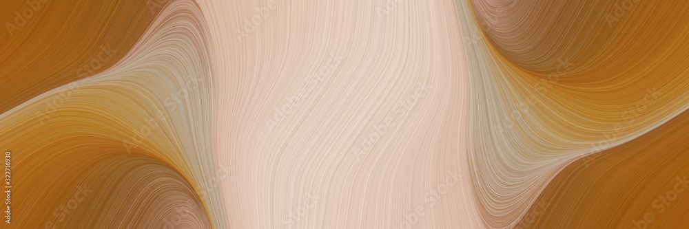 Poster modern horizontal banner with sienna, baby pink and rosy brown colors. fluid curved lines with dynam