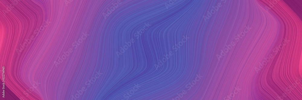 Poster flowing header with antique fuchsia, dark slate blue and mulberry colors. fluid curved flowing waves