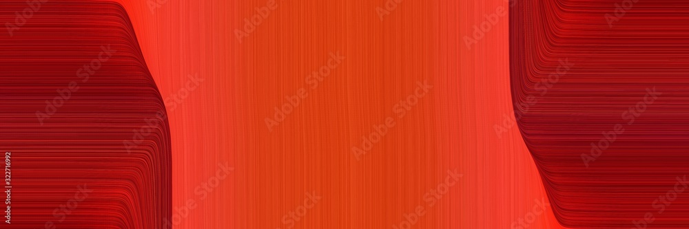 Poster modern designed horizontal header with orange red, dark red and maroon colors. fluid curved flowing waves and curves