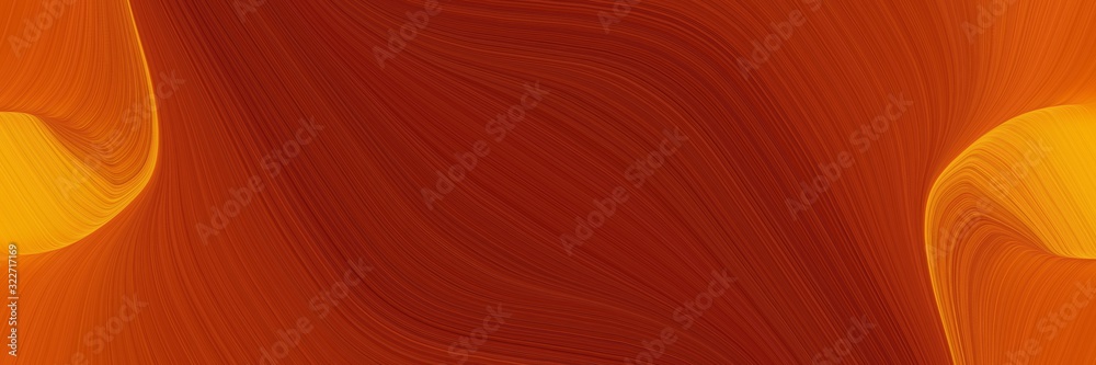 Poster surreal header design with saddle brown, maroon and dark orange colors. fluid curved flowing waves a