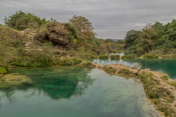 beautiful small waterfalls, Waterfall hidden in the (EL SALTO-EL MECO) san luis potosi Mexico