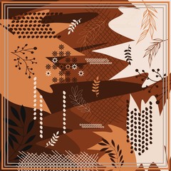 Hijab design with floral abstract style.