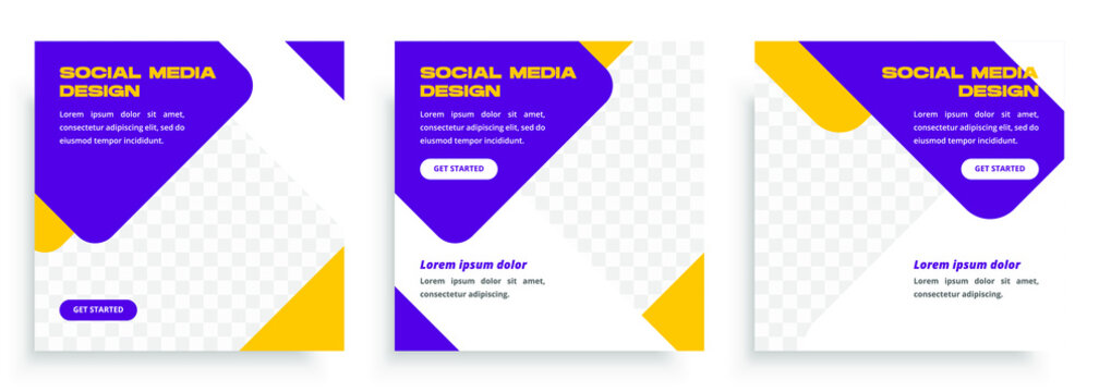 Social media post templates set with purple color. Promotion Brand Fashion. Stories. Streaming. Modern promotion square web banner for social media mobile apps
