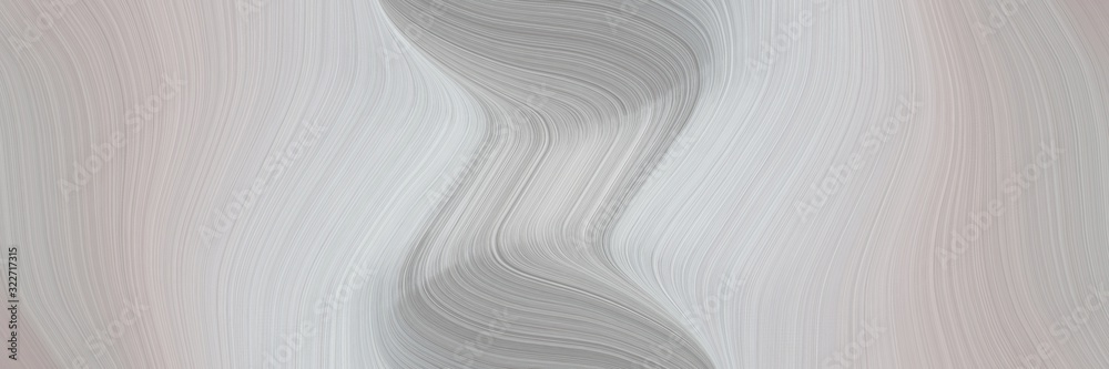 Poster artistic designed horizontal header with silver, light gray and light slate gray colors. fluid curved flowing waves and curves