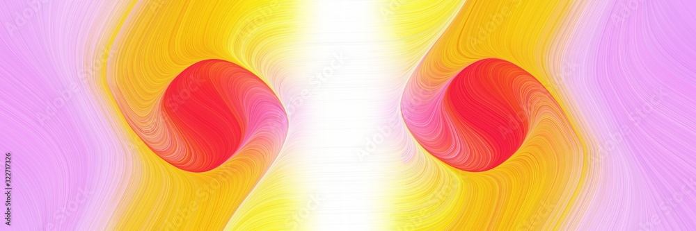 Poster artistic horizontal banner with pastel pink, vivid orange and plum colors. fluid curved lines with d