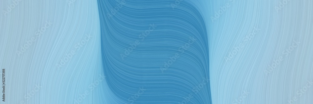 Poster moving header design with light steel blue, steel blue and corn flower blue colors. fluid curved lin