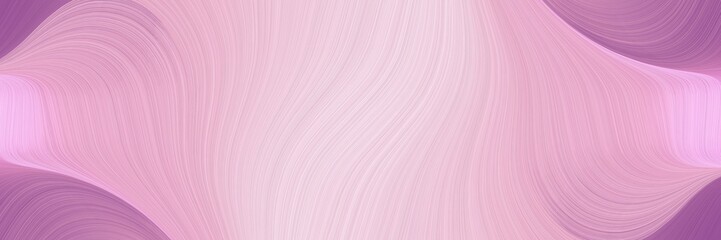 Obraz premium flowing designed horizontal banner with thistle, antique fuchsia and pastel pink colors. fluid curved flowing waves and curves