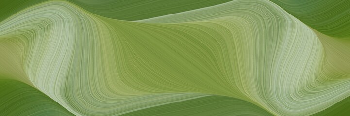 decorative header design with olive drab, ash gray and dark sea green colors. fluid curved lines with dynamic flowing waves and curves