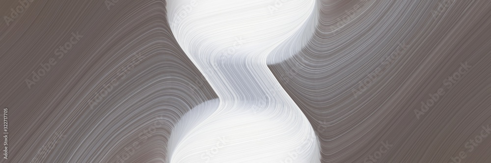 Poster decorative horizontal header with dim gray, lavender and ash gray colors. fluid curved flowing waves