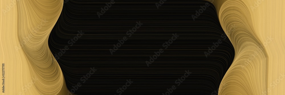 Poster modern banner design with dark khaki, black and brown colors. fluid curved lines with dynamic flowing waves and curves