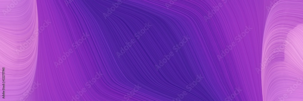 Aufkleber artistic horizontal banner with moderate violet, dark slate blue and orchid colors. fluid curved lin