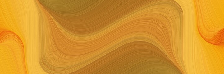 decorative horizontal banner with golden rod, brown and coffee colors. fluid curved flowing waves and curves