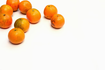 Fresh and healthy orange fruit isolated on white background