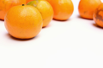 Fresh and healthy orange fruit isolated on white background