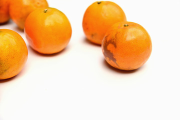 Fresh and healthy orange fruit isolated on white background