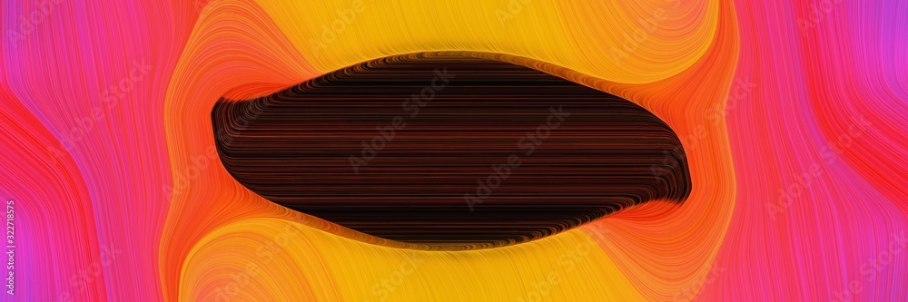 Poster flowing banner design with very dark red, tomato and orange colors. fluid curved flowing waves and c