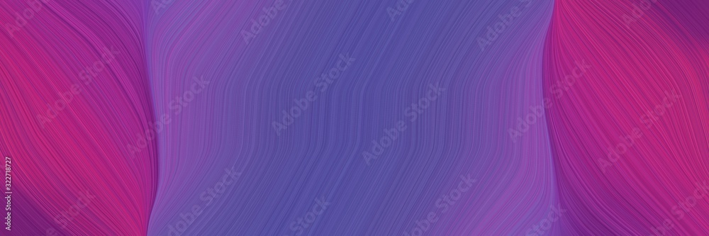 Poster moving banner design with antique fuchsia, slate blue and medium violet red colors. fluid curved lin