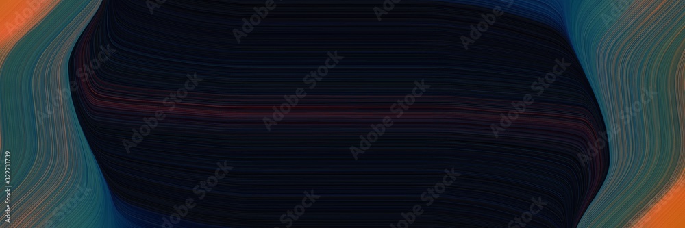 Poster dynamic horizontal header with black, dark slate gray and old mauve colors. fluid curved lines with 