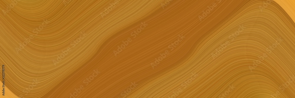 Poster flowing horizontal header with coffee, bronze and golden rod colors. fluid curved lines with dynamic