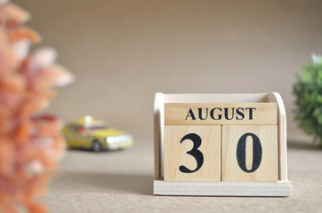 August 30, Date design in natural concept.