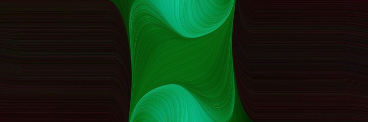 artistic horizontal banner with sea green, very dark red and green colors. fluid curved flowing waves and curves