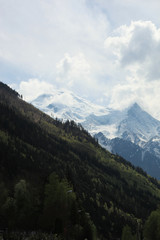 Fototapeta premium Picturesque Winter sunset in chamonix, view from the valley of chamonix. Haute Savoy,French Alps. France.