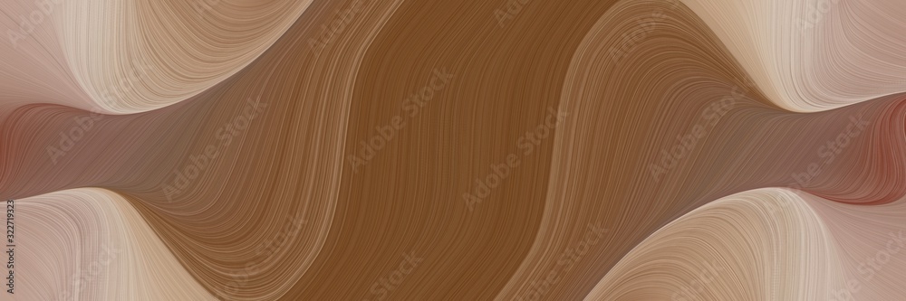 Aufkleber moving horizontal header with brown, tan and rosy brown colors. fluid curved lines with dynamic flowing waves and curves
