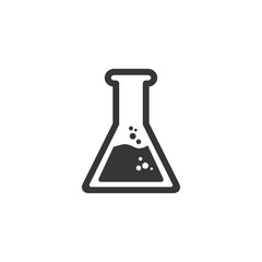 Elenmeyer Icon Vector illustration. Elenmeyer Flask, Laboratory Beaker Symbol.