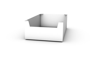 3D Rendering of Product Container White Shopping Box Mock Up