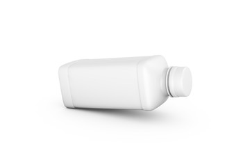 3D Rendering of Realistic Plastic Bottle with Cap on White