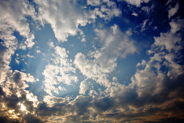 Beautiful sky and clouds in Bangkok Thailand.