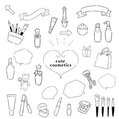 手書き風 可愛いコスメのイラスト Accessory Wall Mural Accesso Sayukichi
