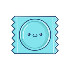 kawaii smiling condom cartoon