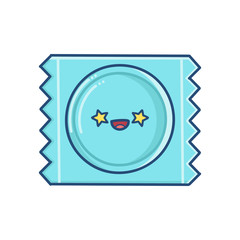 kawaii smiling condom cartoon