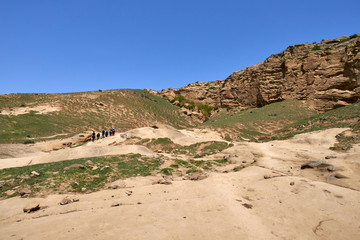 A view of the surrounding landscape at the ancient Uplistsikhe cave town in Georgia.