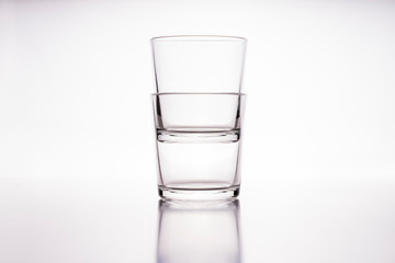 empty glass Cup on the table on a white background