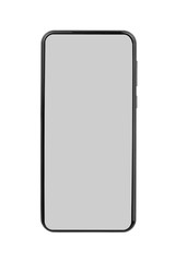 Modern smartphone screen mockup. Grey display blank template isolated on white background.