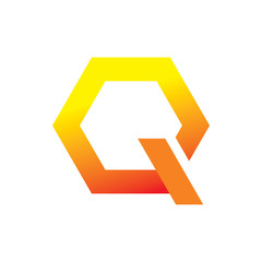 bright color creative letter q logo design