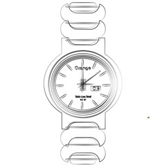 Line Art Sketch and Illustration of an Analog Watch